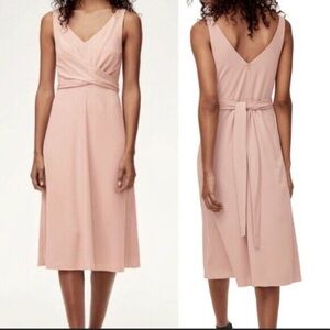 New With Tags: Aritzia Wilfred Darcell Camille Baby Pink Midi Dress